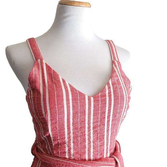 Anthropologie ett:twa Red Stripe Robin Romper Womens Size XSmall  Cropped Belt - Picture 5 of 14